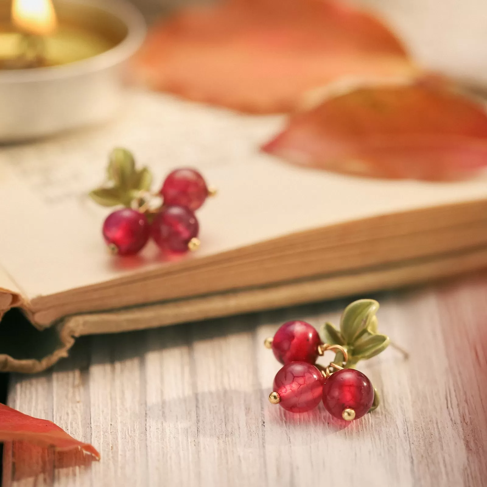 Cranberry Stud Earrings