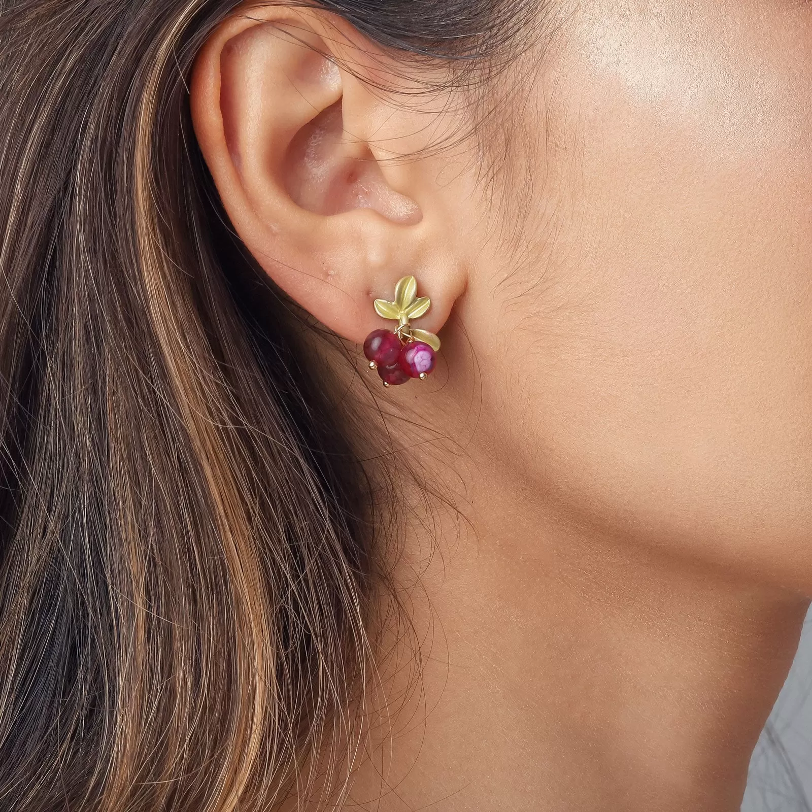 Cranberry Stud Earrings