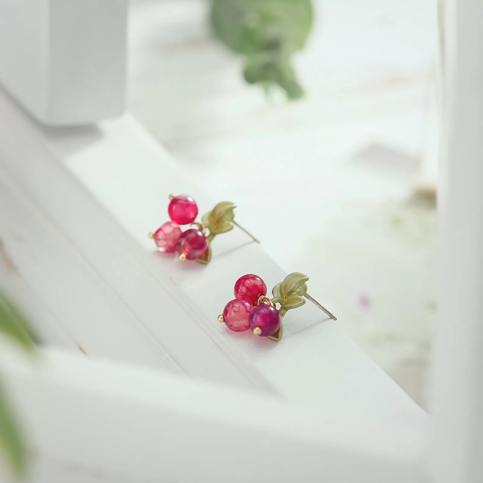 Cranberry Stud Earrings