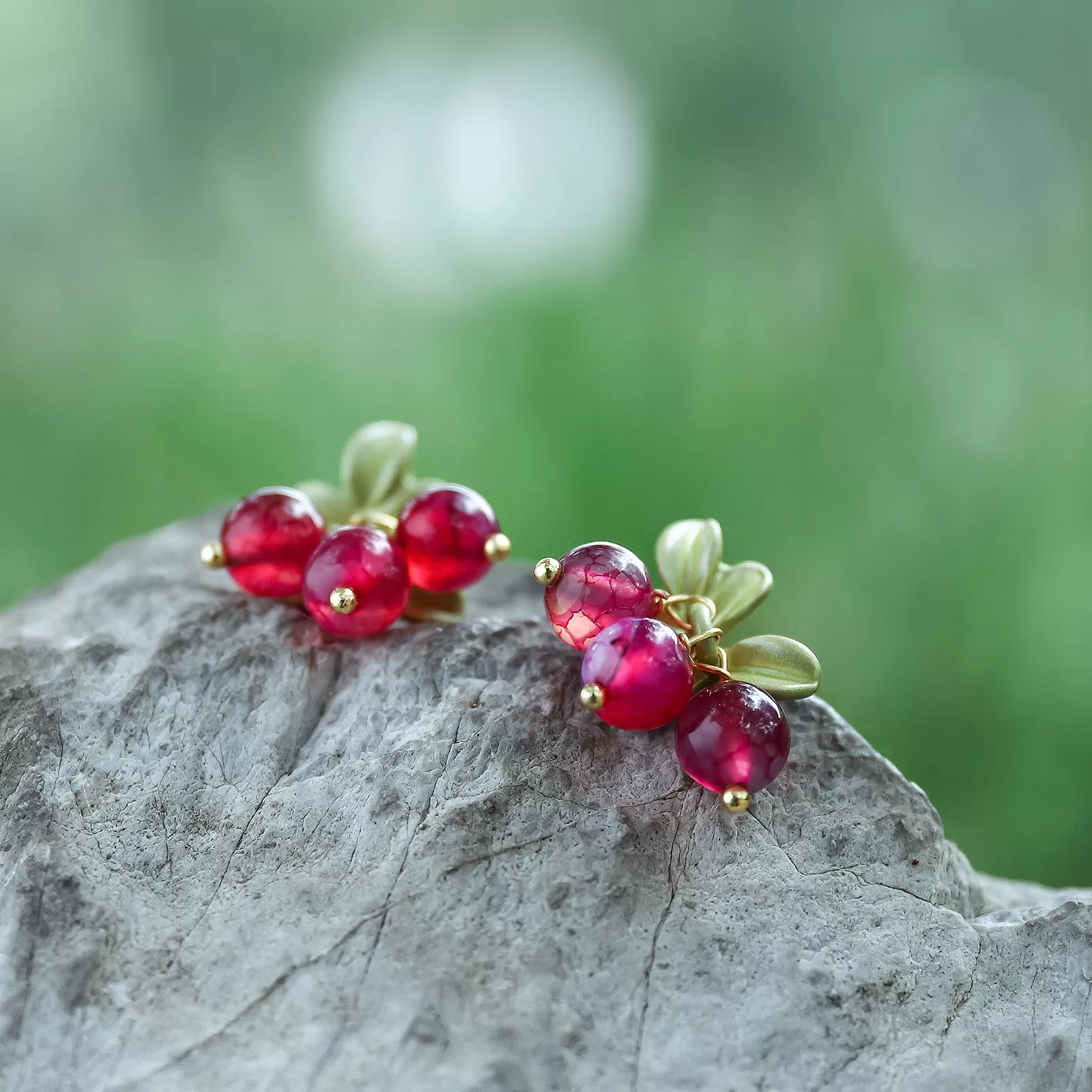 Cranberry Stud Earrings