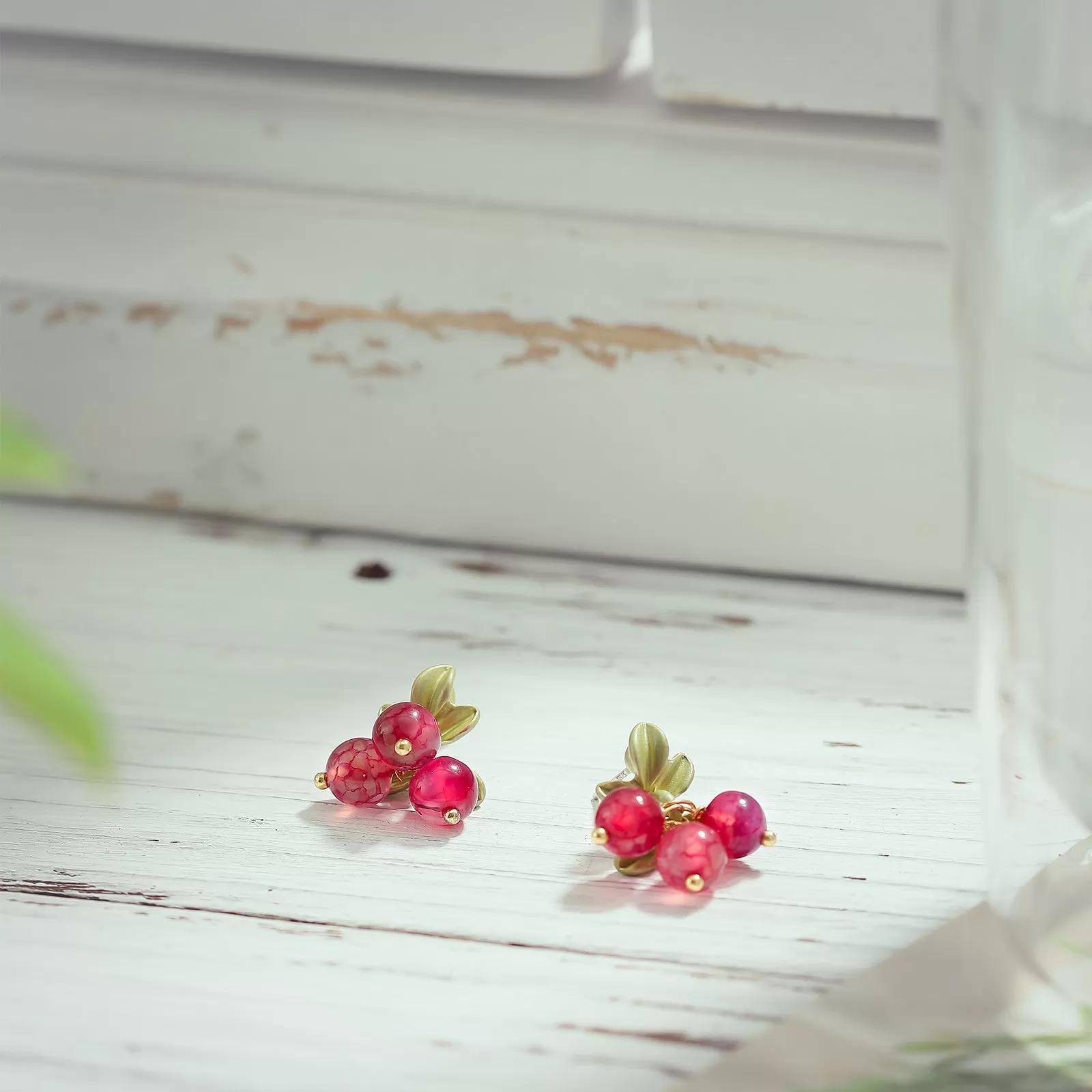 Cranberry Stud Earrings