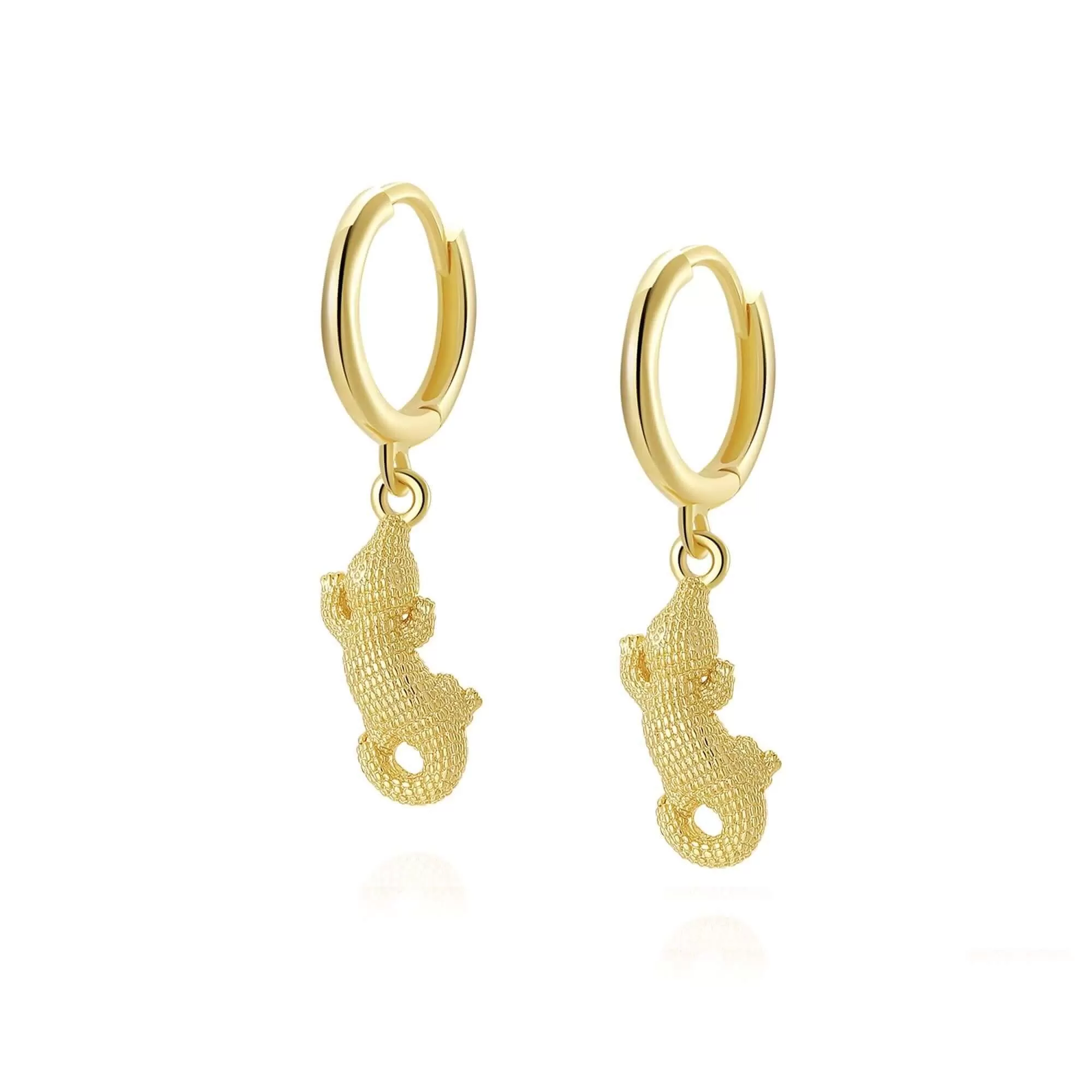 Crocodile Earrings - Hoop Earrings with Charm