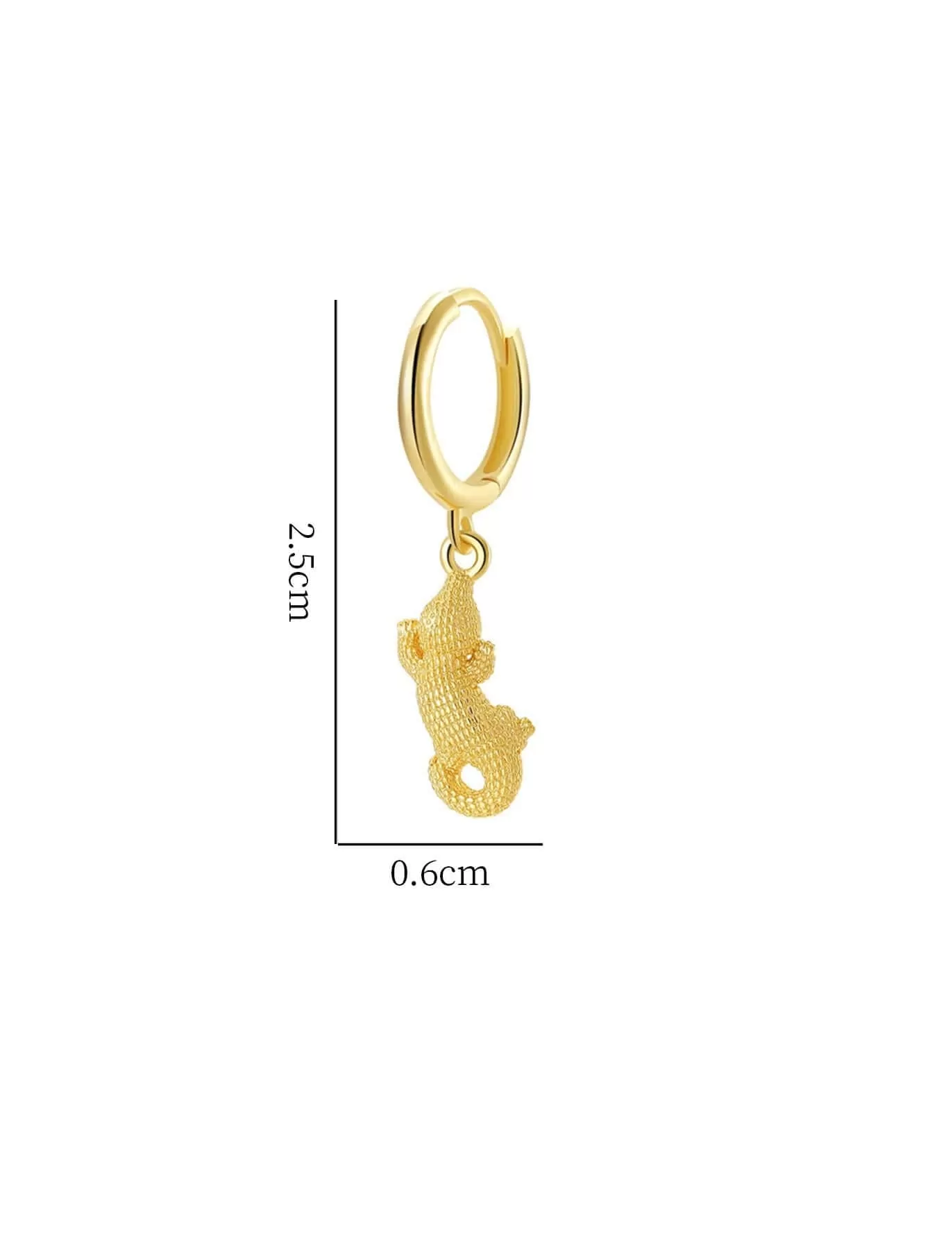 Crocodile Earrings - Hoop Earrings with Charm