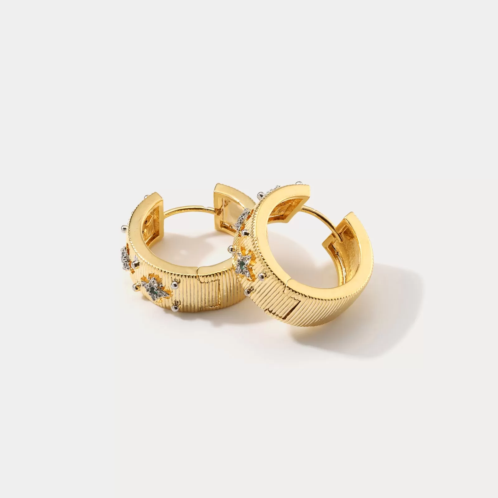 Cross Flower Hoop Earrings