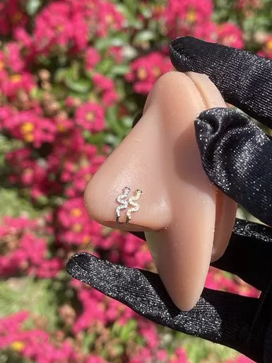 Cubic Zircon Snake Nose Clip-On Jewelry