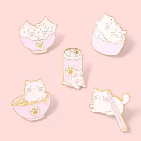 Cute Cat Food Enamel Pin