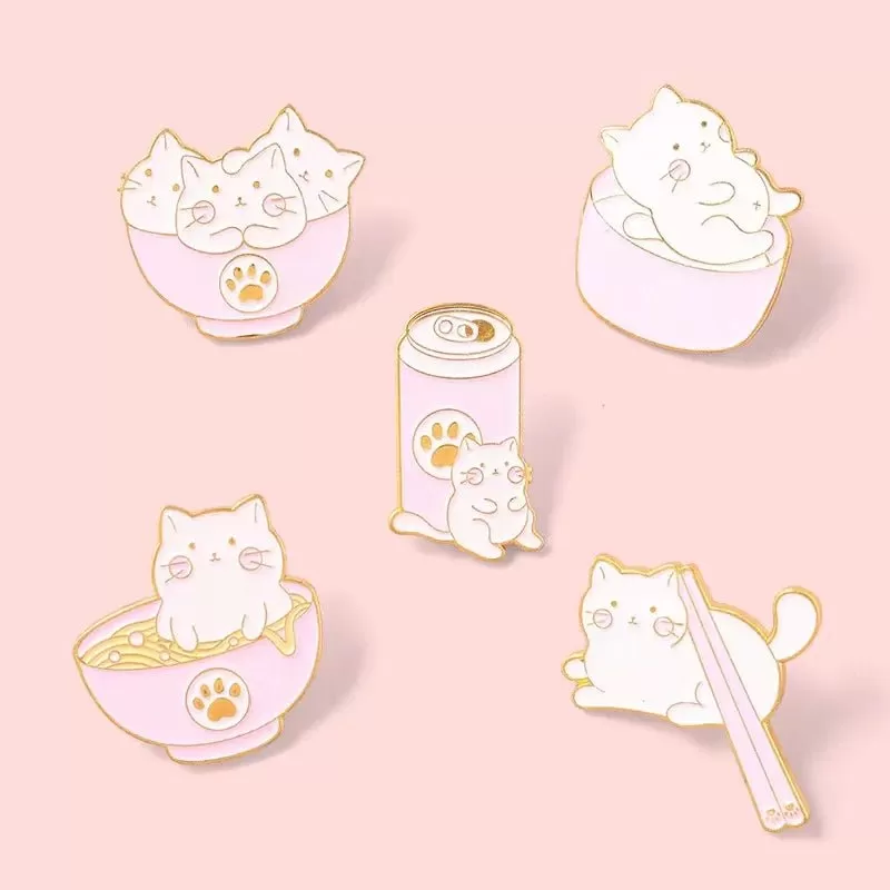 Cute Cat Food Enamel Pin