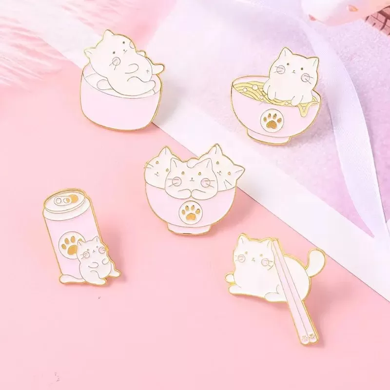 Cute Cat Food Enamel Pin