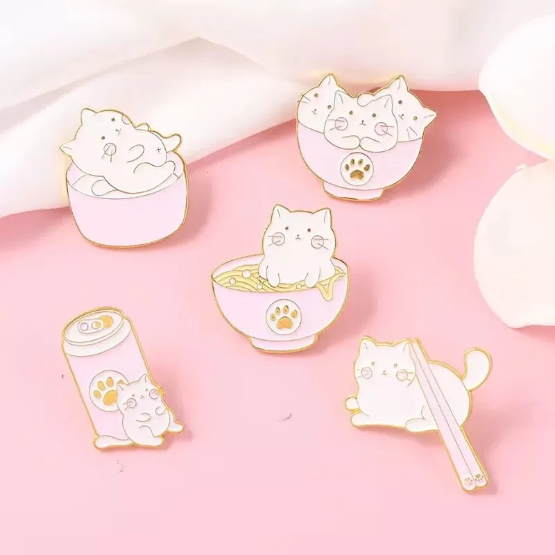 Cute Cat Food Enamel Pin