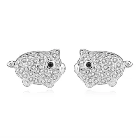 Cute Pig Earrings With Stones