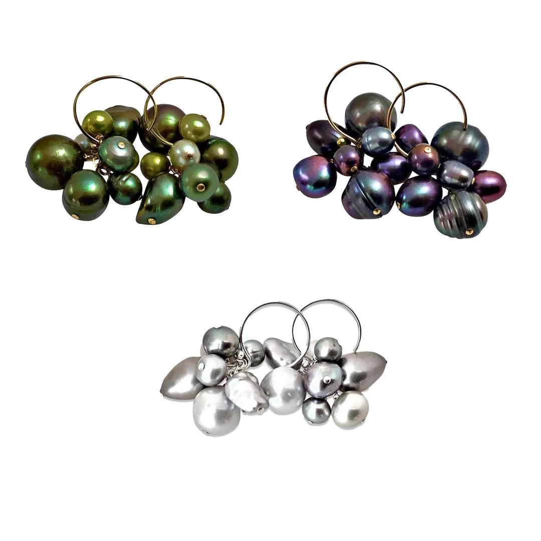 Denise Peacock, Pearl Cluster Earrings