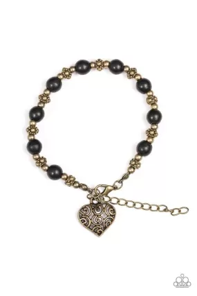 Desert Heartthrob Brass Heart Bracelet - Paparazzi Accessories