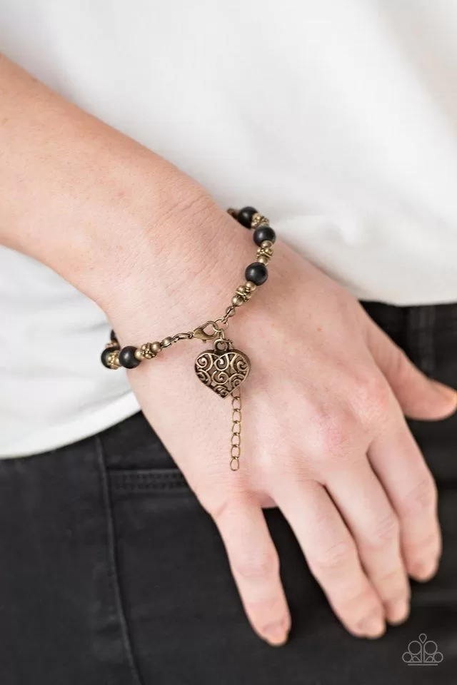 Desert Heartthrob Brass Heart Bracelet - Paparazzi Accessories