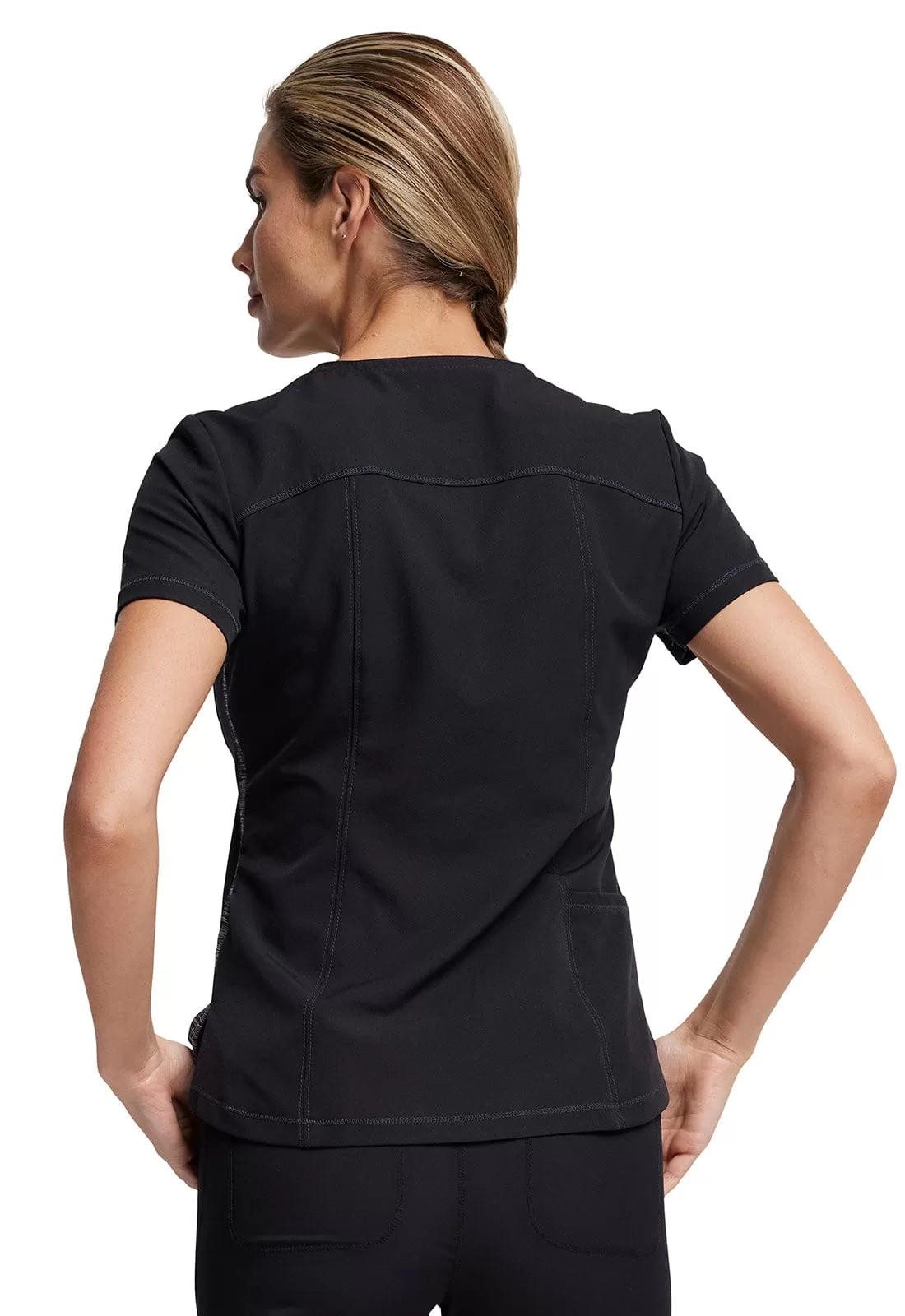 Dynamix Dickies  Rounded V-Neck Scrub Top Black Large DK739