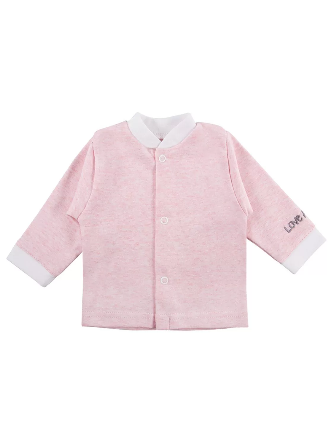 Early Baby Long Sleeved Top, "Love Alpaca" Embroidery - Pink