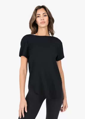 Elevate Aloe Reversible Slouch Tee Black