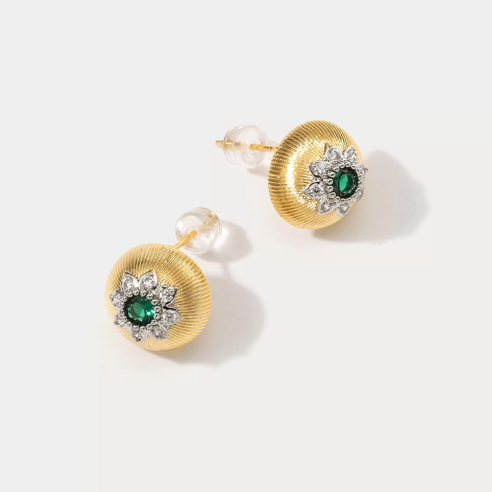 Emerald Flower Earrings