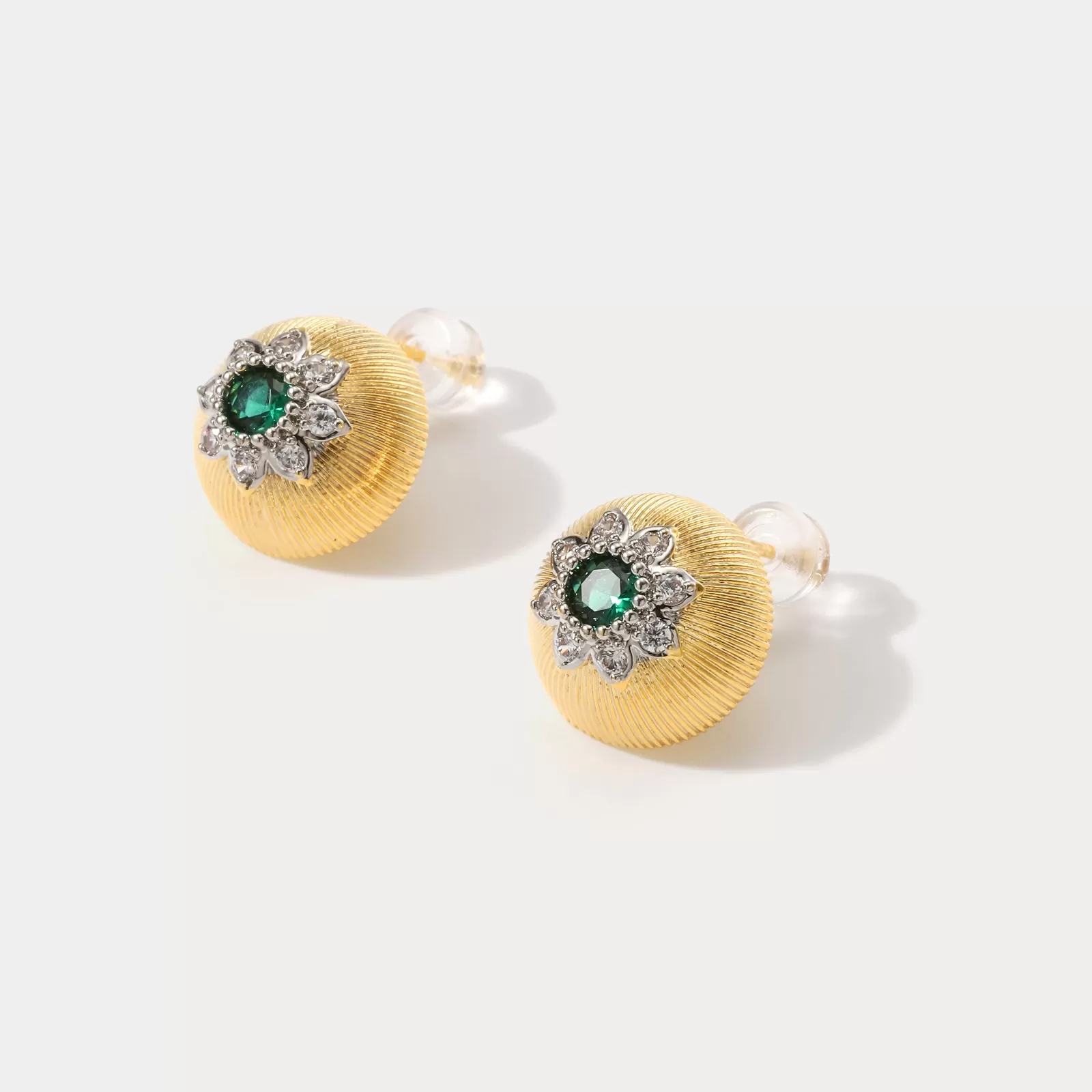 Emerald Flower Earrings