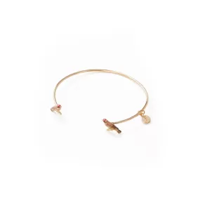 Enamel Goldfinch Bangle Bracelet