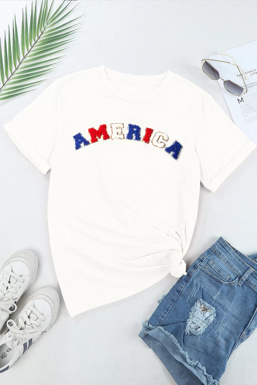 Explore More Collection - AMERICA Round Neck Short Sleeve T-Shirt