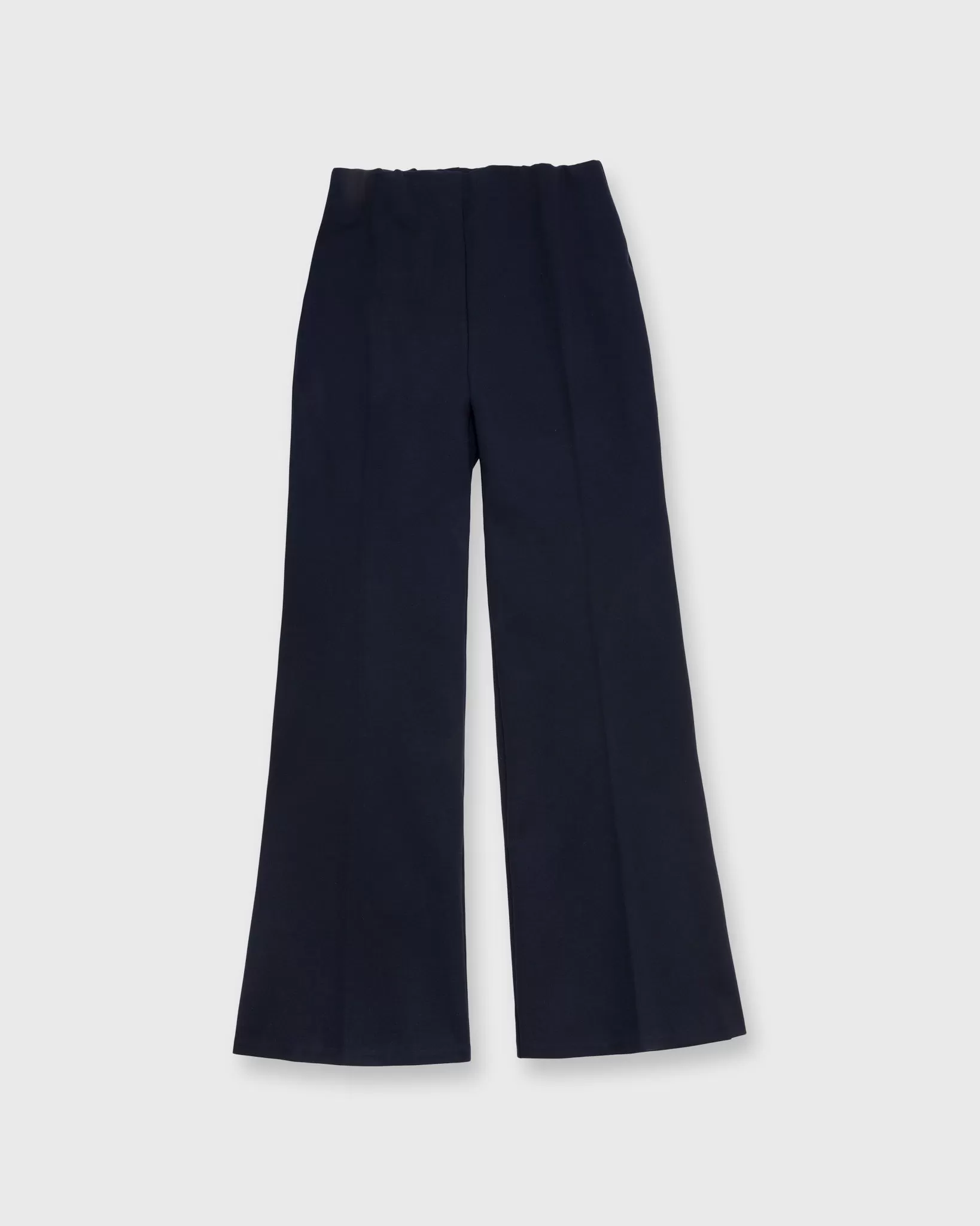 Faye Wide-Leg Cropped Pant in Navy Ponte Knit