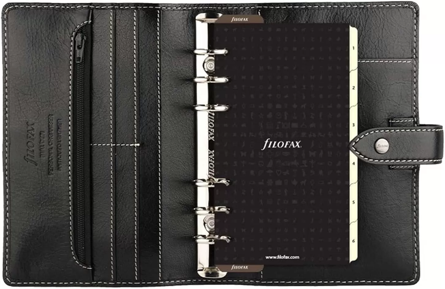 Filofax Malden Pocket Black Leather Organizer Agenda Calendar 2024