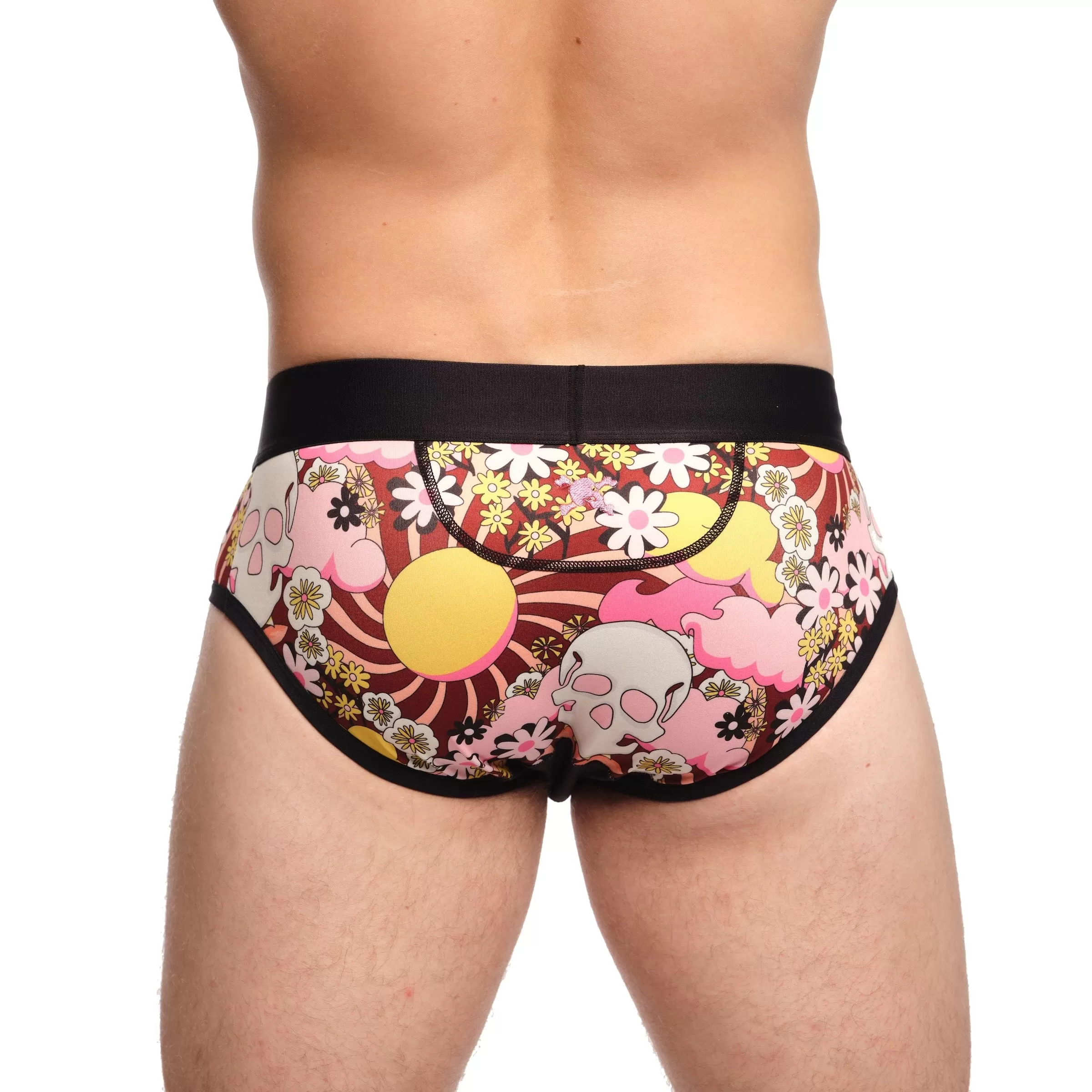 Flower Power Skull Brief