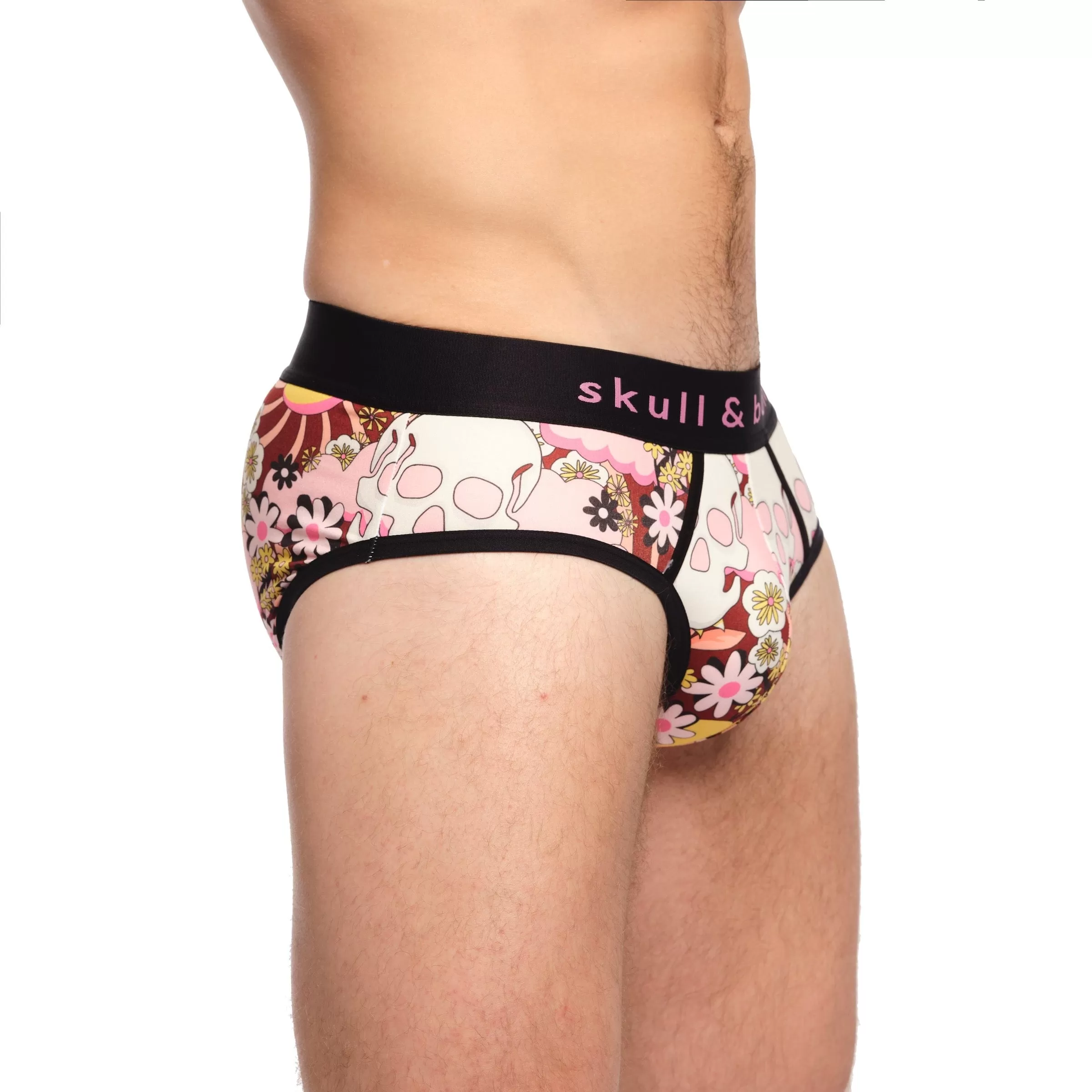 Flower Power Skull Brief