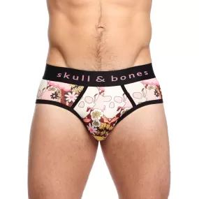 Flower Power Skull Brief