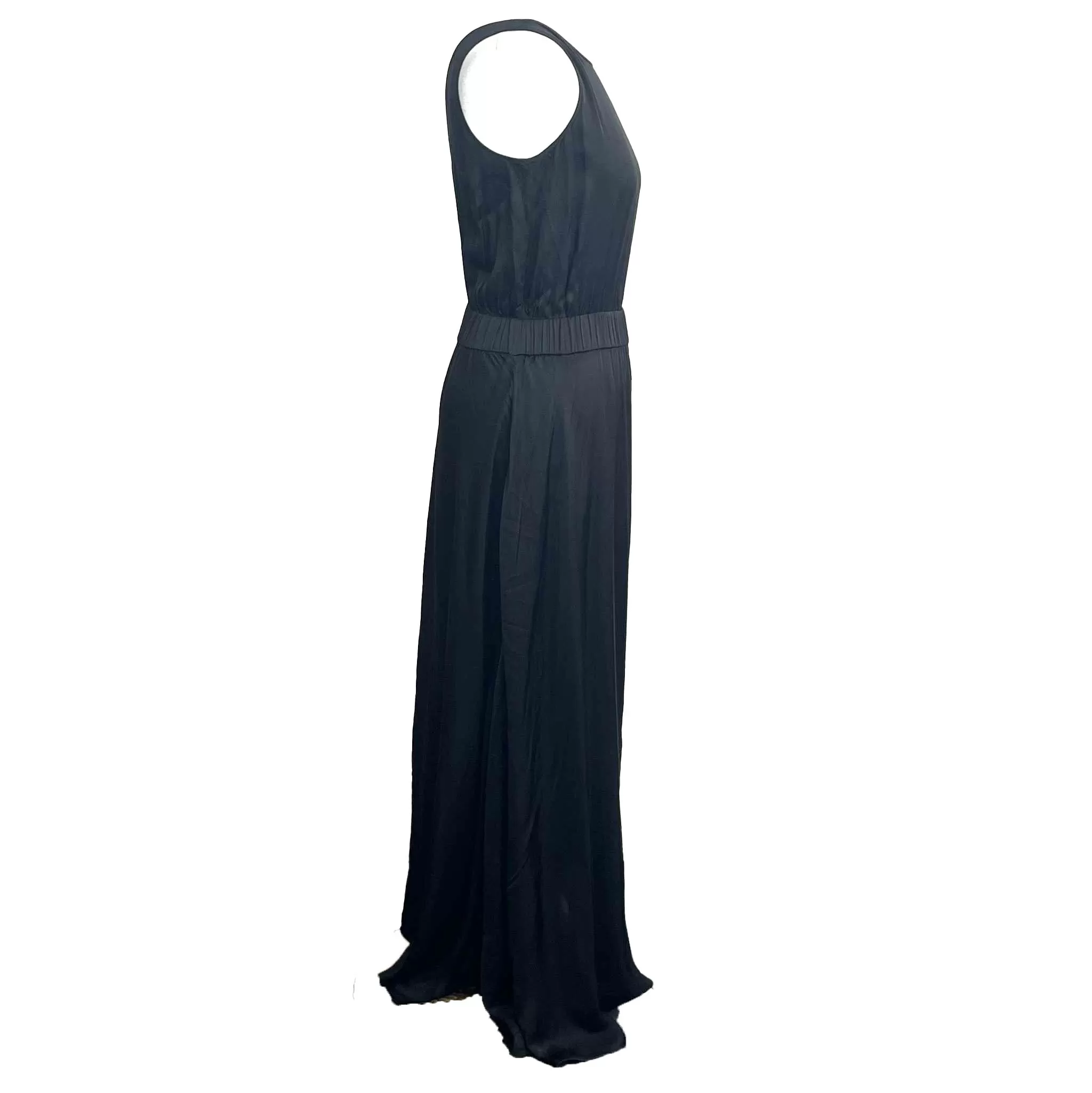 Forte Forte Black Silky Satin Maxi Dress XS