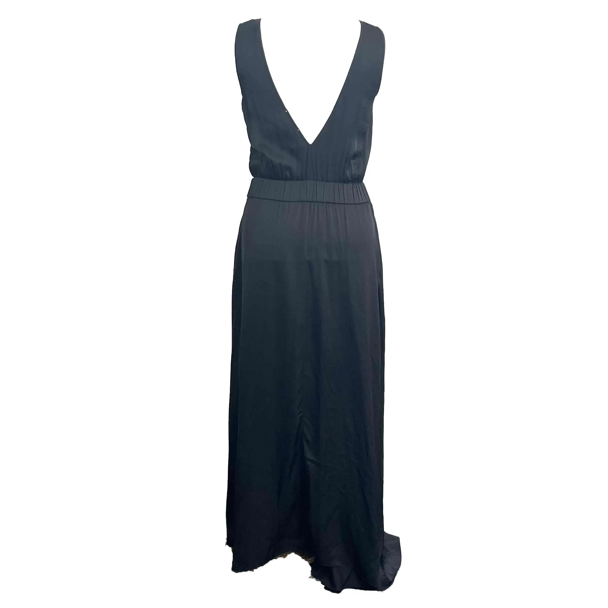 Forte Forte Black Silky Satin Maxi Dress XS