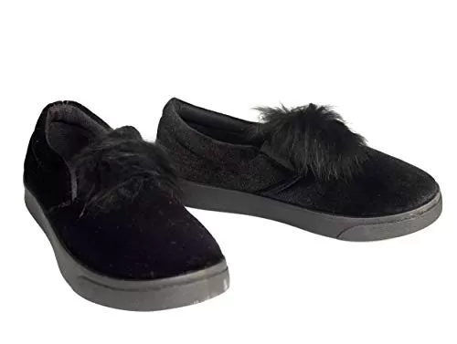 Girls Suede Faux Fur Cute Flat Platform Shoes Sneakers (Kids 5-10yrs.)