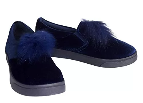 Girls Suede Faux Fur Cute Flat Platform Shoes Sneakers (Kids 5-10yrs.)