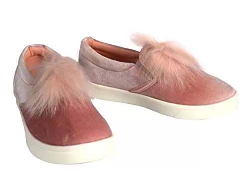 Girls Suede Faux Fur Cute Flat Platform Shoes Sneakers (Kids 5-10yrs.)