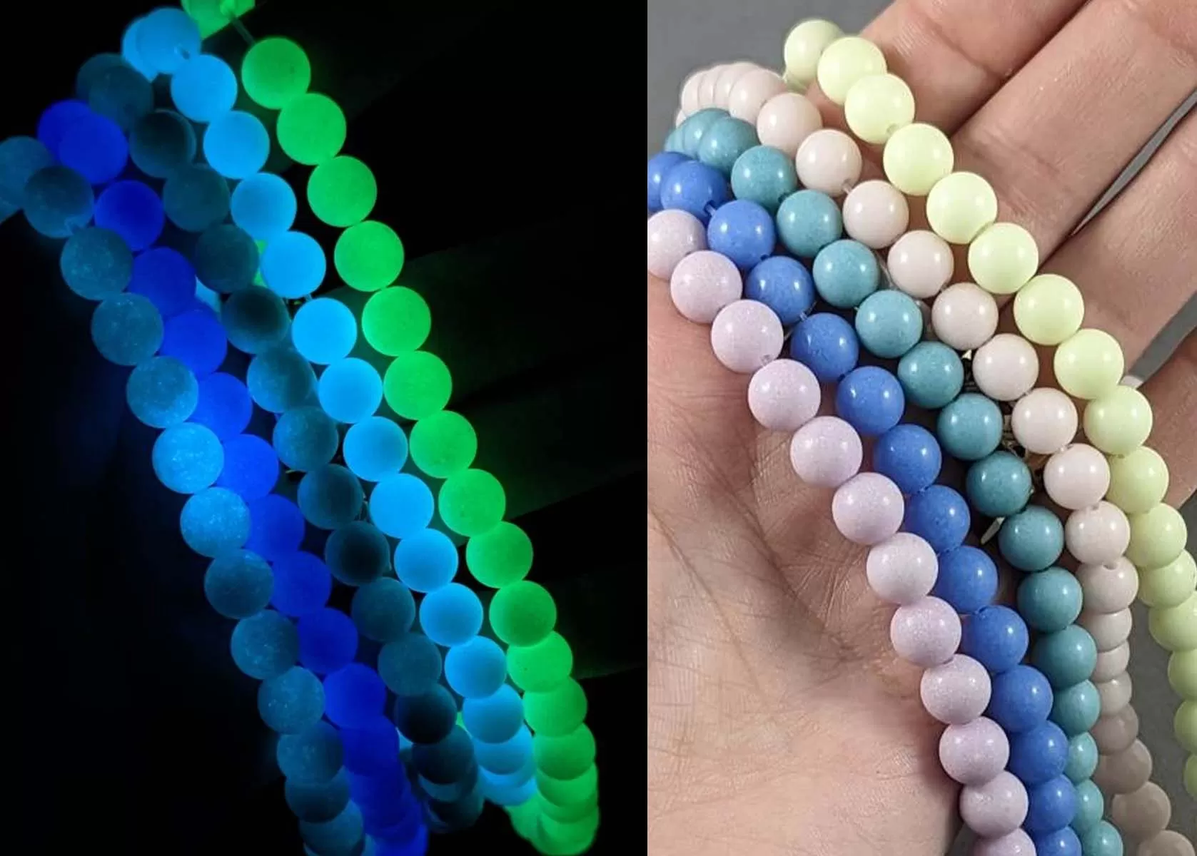 Glow in the Dark Beads Synth. Gemstone Yellow 8mm (5030)