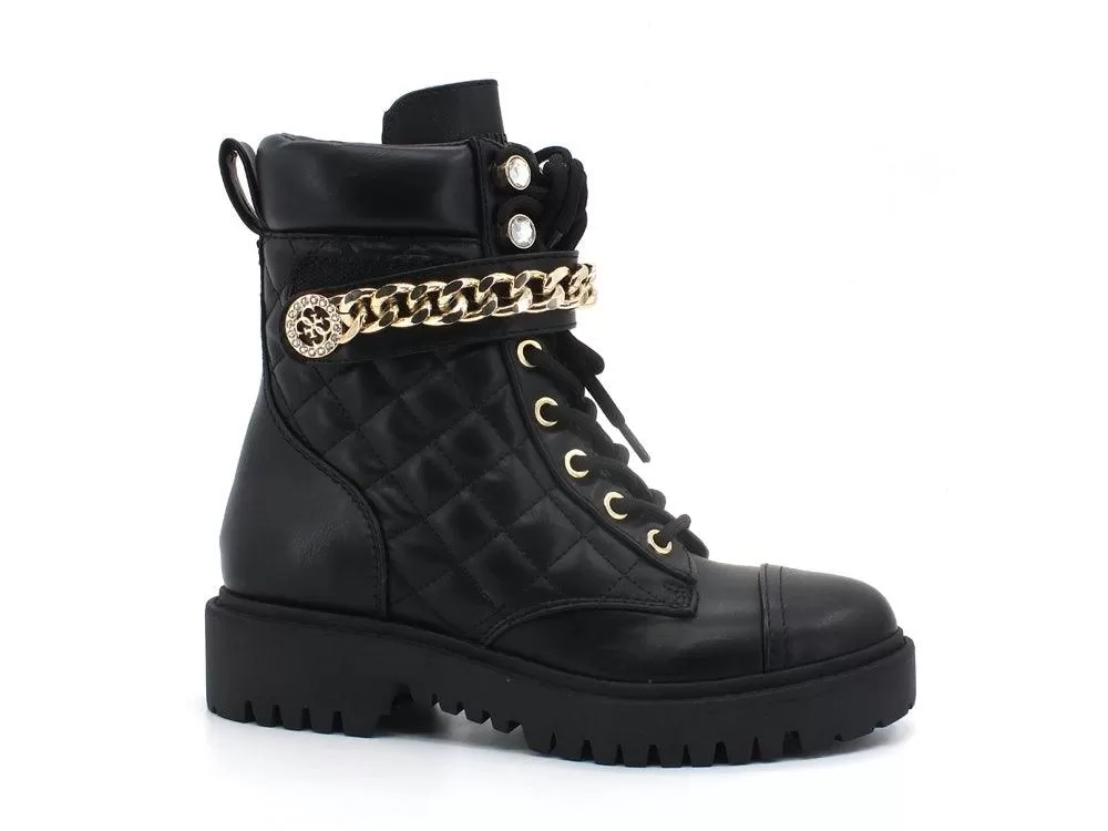 GUESS Anfibio Combact Trapuntato Catena Black FL8ODSELE10