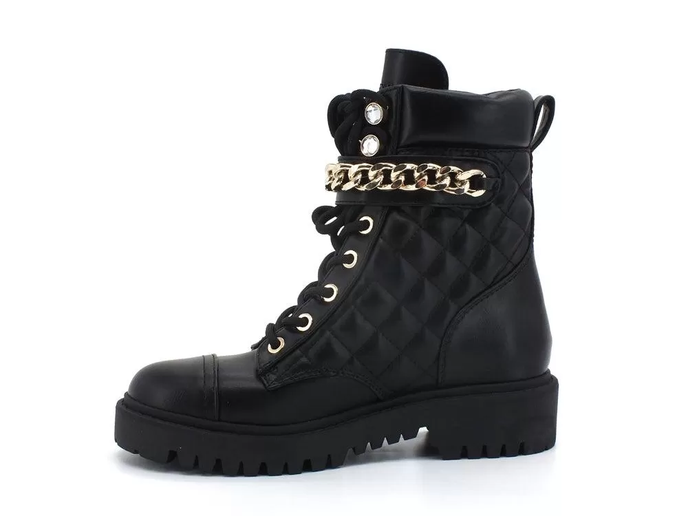 GUESS Anfibio Combact Trapuntato Catena Black FL8ODSELE10