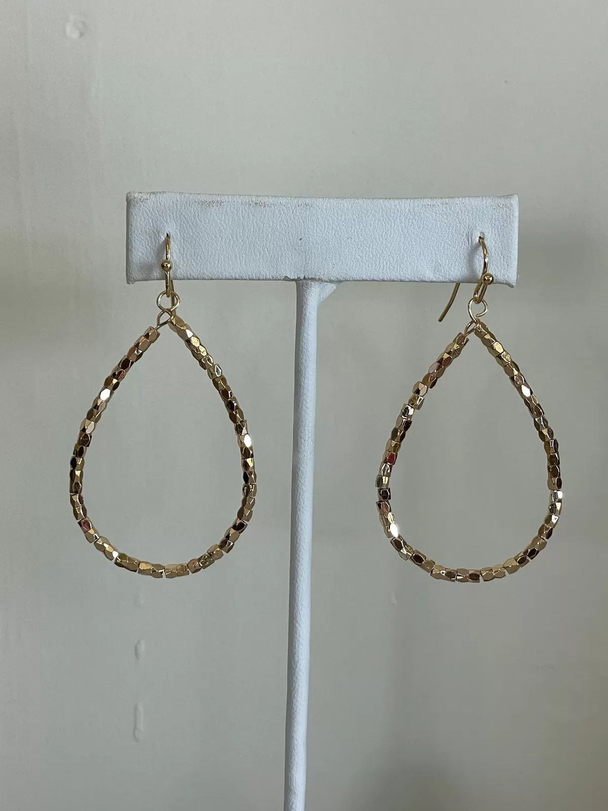 Hammered Open Teardrop Earrings