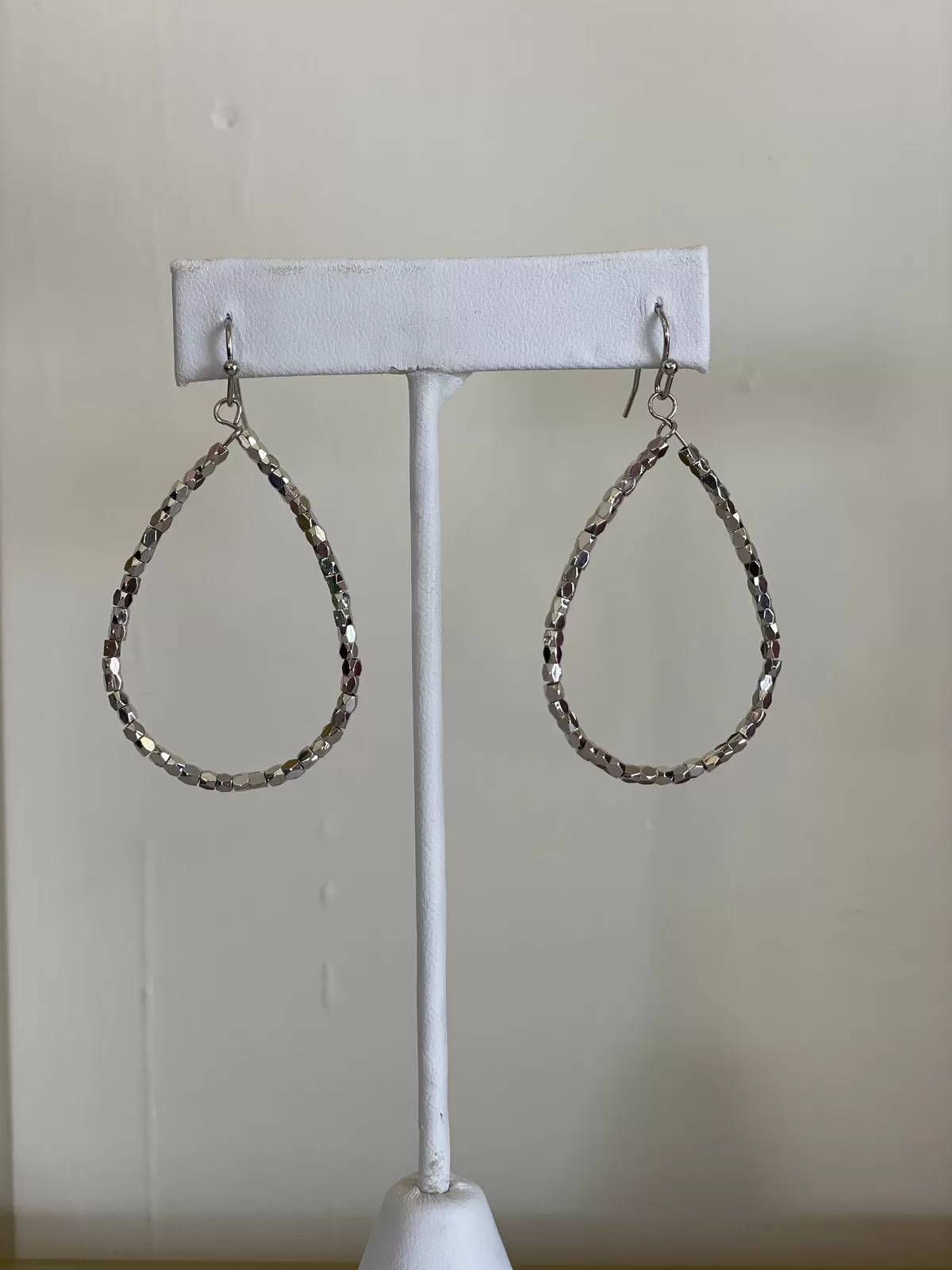 Hammered Open Teardrop Earrings