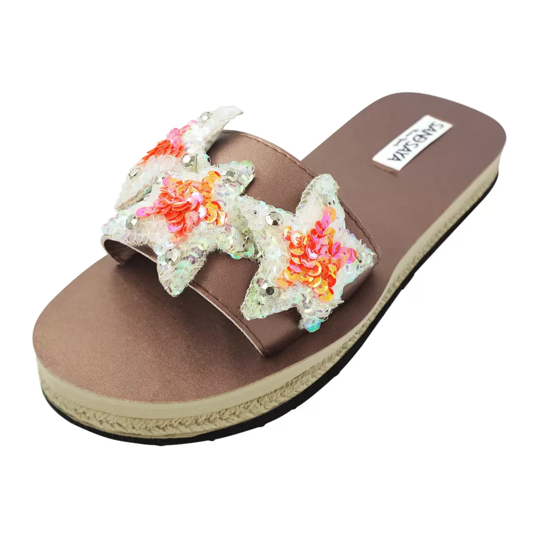 Hamptons Pink Stars- Waterproof Espadrille Flat