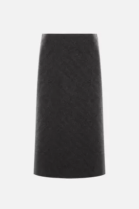 herringbone wool A-Line skirt