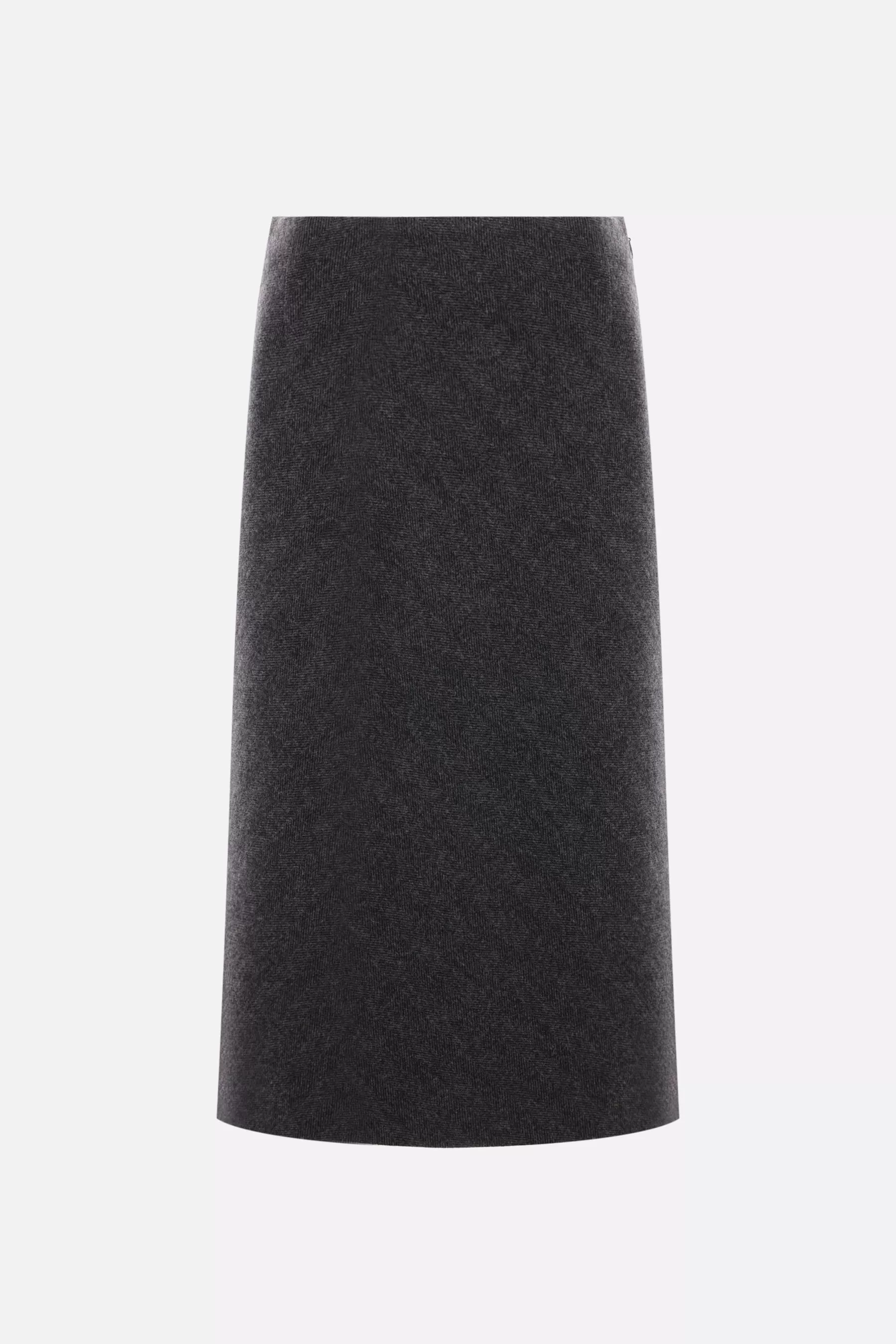 herringbone wool A-Line skirt