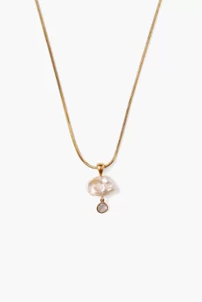 Hilo Pearl and Diamond Necklace Gold