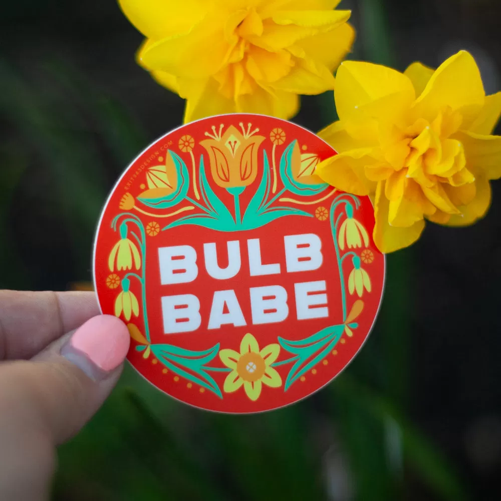 home garden sticker, gift for home gardener, bulb babe sticker, daffodil sticker, tulip sticker