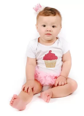 HotPink/ Gold Cupcake Ruffle Bodysuit