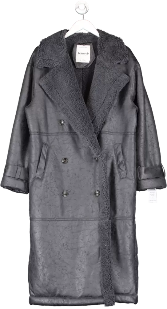 House of CB Grey Deiji Vegan Sherling Coat UK M