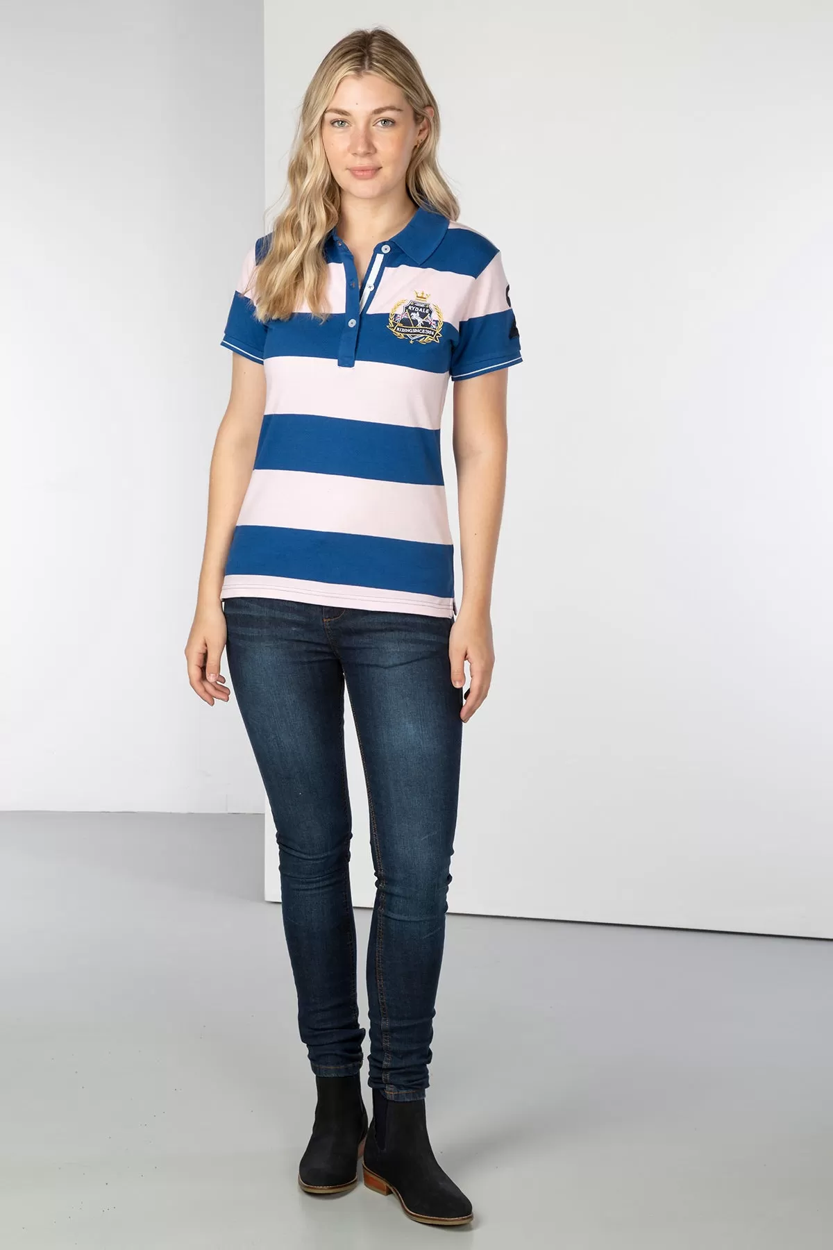 Ladies Striped Polo Shirt - Chloe