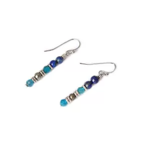 Lapis Lazuli, Pyrite, and Apatite Earrings