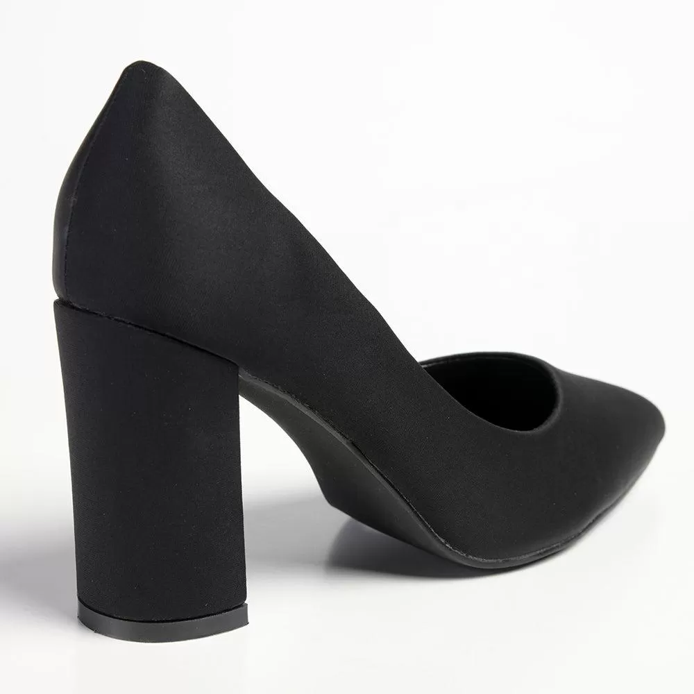 Madison Bora Low Block Heel Court - Black