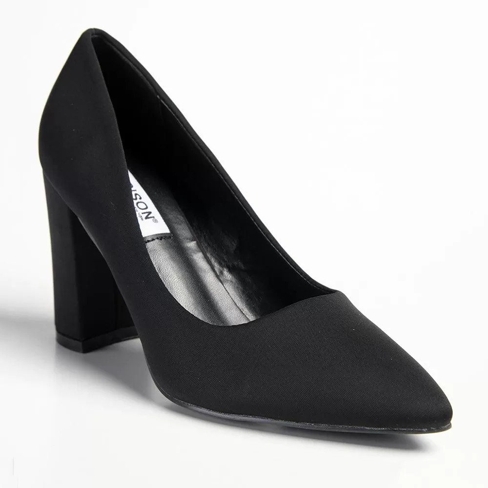 Madison Bora Low Block Heel Court - Black